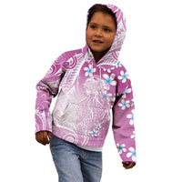 Polynesian Jellyfish Kid Hoodie With Plumeria Pink LT05 - Polynesian Pride