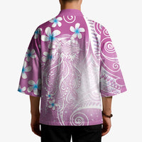 Polynesian Jellyfish Kimono With Plumeria Pink