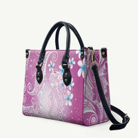 Polynesian Jellyfish Leather Bag With Plumeria Pink