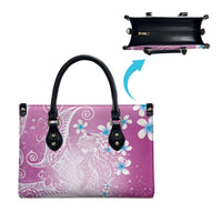 Polynesian Jellyfish Leather Bag With Plumeria Pink