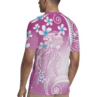 Polynesian Jellyfish Rugby Jersey With Plumeria Pink