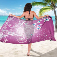 Polynesian Jellyfish Sarong With Plumeria Pink