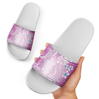 Polynesian Jellyfish Slide Sandals With Plumeria Pink