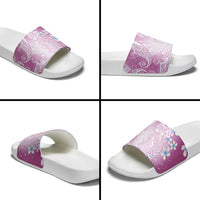 Polynesian Jellyfish Slide Sandals With Plumeria Pink