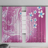 Polynesian Jellyfish Window Curtain With Plumeria Pink