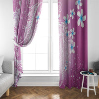 Polynesian Jellyfish Window Curtain With Plumeria Pink