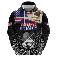 American Samoa Flag Day Hoodie Bald Eagle With Polynesian Pattern