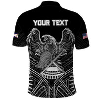 American Samoa Flag Day Polo Shirt Bald Eagle With Polynesian Pattern