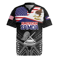American Samoa Flag Day Rugby Jersey Bald Eagle With Polynesian Pattern