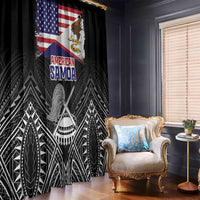 American Samoa Flag Day Window Curtain Bald Eagle With Polynesian Pattern LT05 - Polynesian Pride