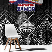 American Samoa Flag Day Window Curtain Bald Eagle With Polynesian Pattern LT05 - Polynesian Pride