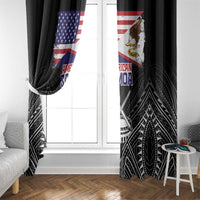 American Samoa Flag Day Window Curtain Bald Eagle With Polynesian Pattern LT05 - Polynesian Pride