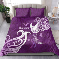 Fibromyalgia Awareness Bedding Set Polynesian Purple Ribbon LT05 - Polynesian Pride