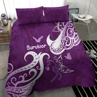 Fibromyalgia Awareness Bedding Set Polynesian Purple Ribbon LT05 - Polynesian Pride