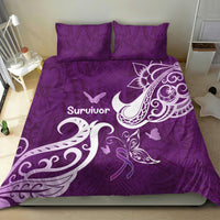Fibromyalgia Awareness Bedding Set Polynesian Purple Ribbon LT05 - Polynesian Pride