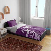 Fibromyalgia Awareness Bedding Set Polynesian Purple Ribbon LT05 - Polynesian Pride