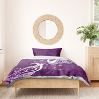 Fibromyalgia Awareness Bedding Set Polynesian Purple Ribbon LT05 - Polynesian Pride
