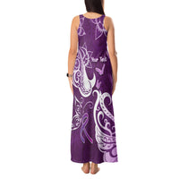Personalised Fibromyalgia Awareness Tank Maxi Dress Polynesian Purple Ribbon