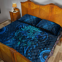 New Zealand Dream Catcher Quilt Bed Set Maori Koru Pattern Blue Version