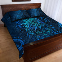 New Zealand Dream Catcher Quilt Bed Set Maori Koru Pattern Blue Version