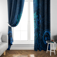 New Zealand Dream Catcher Window Curtain Maori Koru Pattern Blue Version LT05 - Polynesian Pride