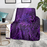 New Zealand Dream Catcher Blanket Maori Koru Pattern Purple Version