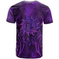 New Zealand Dream Catcher T Shirt Maori Koru Pattern Purple Version