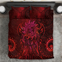 New Zealand Dream Catcher Bedding Set Maori Koru Pattern Red Version