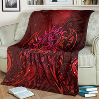 New Zealand Dream Catcher Blanket Maori Koru Pattern Red Version