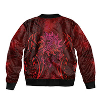 New Zealand Dream Catcher Bomber Jacket Maori Koru Pattern Red Version LT05 - Polynesian Pride