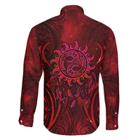 New Zealand Dream Catcher Family Matching Long Sleeve Bodycon Dress and Hawaiian Shirt Maori Koru Pattern Red Version LT05 - Polynesian Pride