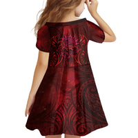 New Zealand Dream Catcher Family Matching Off Shoulder Short Dress and Hawaiian Shirt Maori Koru Pattern Red Version LT05 - Polynesian Pride