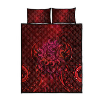 New Zealand Dream Catcher Quilt Bed Set Maori Koru Pattern Red Version