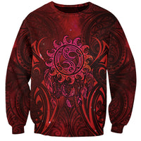 New Zealand Dream Catcher Sweatshirt Maori Koru Pattern Red Version LT05 Unisex Red - Polynesian Pride