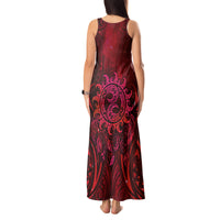New Zealand Dream Catcher Tank Maxi Dress Maori Koru Pattern Red Version
