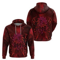New Zealand Dream Catcher Zip Hoodie Maori Koru Pattern Red Version