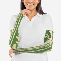 Hawaii Pua Kenikeni Lei Arm Sleeves With Lau Maia Green LT05 - Polynesian Pride