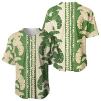 Hawaii Pua Kenikeni Lei Baseball Jersey With Lau Maia Green LT05 - Polynesian Pride