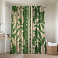 Hawaii Pua Kenikeni Lei Bathroom Set With Lau Maia Green LT05 Shower Curtain Only Green - Polynesian Pride