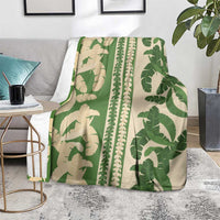 Hawaii Pua Kenikeni Lei Blanket With Lau Maia Green LT05 - Polynesian Pride