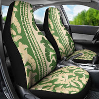 Hawaii Pua Kenikeni Lei Car Seat Cover With Lau Maia Green LT05 - Polynesian Pride