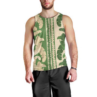 Hawaii Pua Kenikeni Lei Men Tank Top With Lau Maia Green LT05 - Polynesian Pride