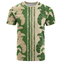 Hawaii Pua Kenikeni Lei T Shirt With Lau Maia Green LT05 Green - Polynesian Pride
