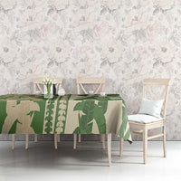 Hawaii Pua Kenikeni Lei Tablecloth With Lau Maia Green LT05 - Polynesian Pride
