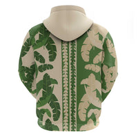 Hawaii Pua Kenikeni Lei Zip Hoodie With Lau Maia Green LT05 - Polynesian Pride