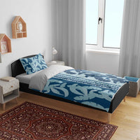 Hawaii Pua Kenikeni Lei Bedding Set With Lau Maia Royal Blue LT05 - Polynesian Pride
