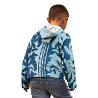 Hawaii Pua Kenikeni Lei Kid Hoodie With Lau Maia Royal Blue LT05 - Polynesian Pride