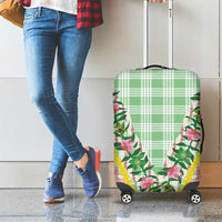 Hawaii Pikake Lokelani Plumeria Lei Luggage Cover Green Palaka Motifs