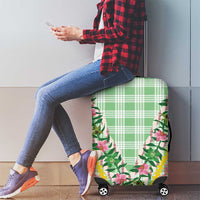 Hawaii Pikake Lokelani Plumeria Lei Luggage Cover Green Palaka Motifs