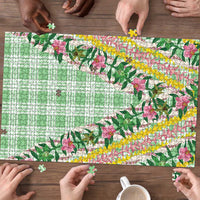Hawaii Pikake Lokelani Plumeria Lei Puzzle Green Palaka Motifs LT05 - Polynesian Pride